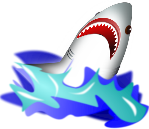 Shark Diving Out Of Sea Clipart