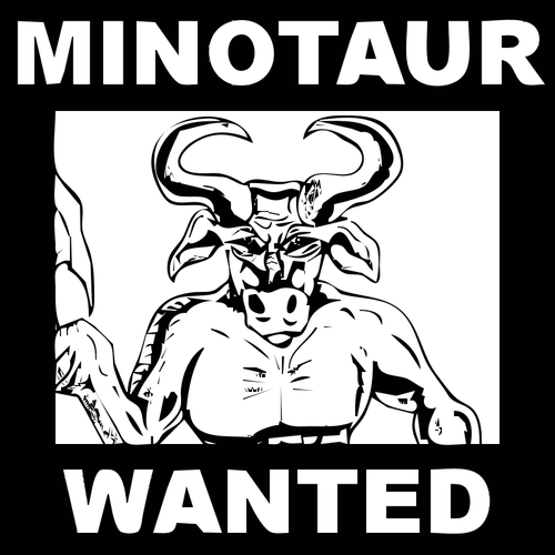 Minotaur Wanted Poster Clipart