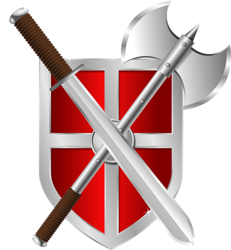 Of Sword, Battleaxe And Shield Clipart