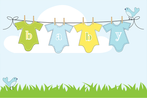 Baby Clothes On A Clothesline Clipart