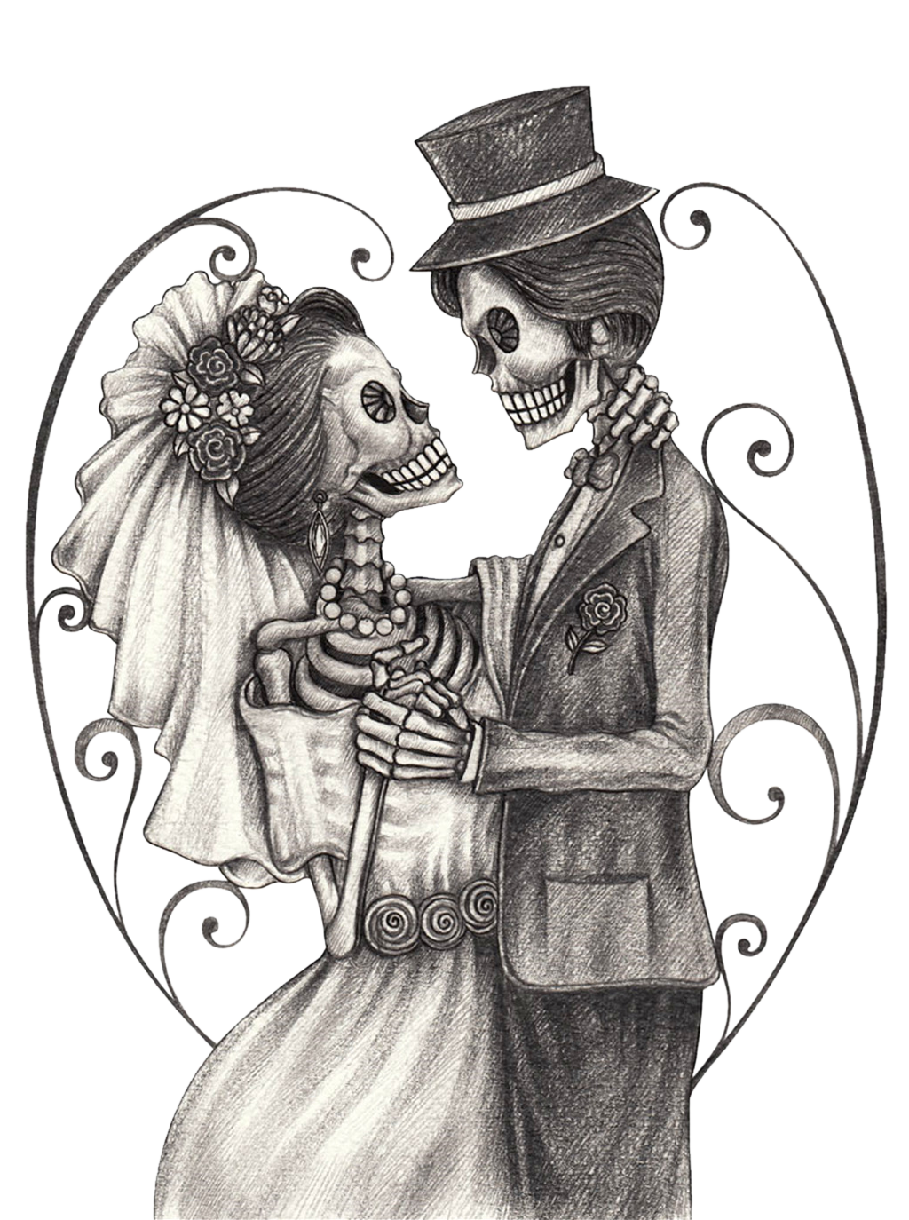 Calavera Wedding Halloween Dead Day Bridegroom Of Clipart