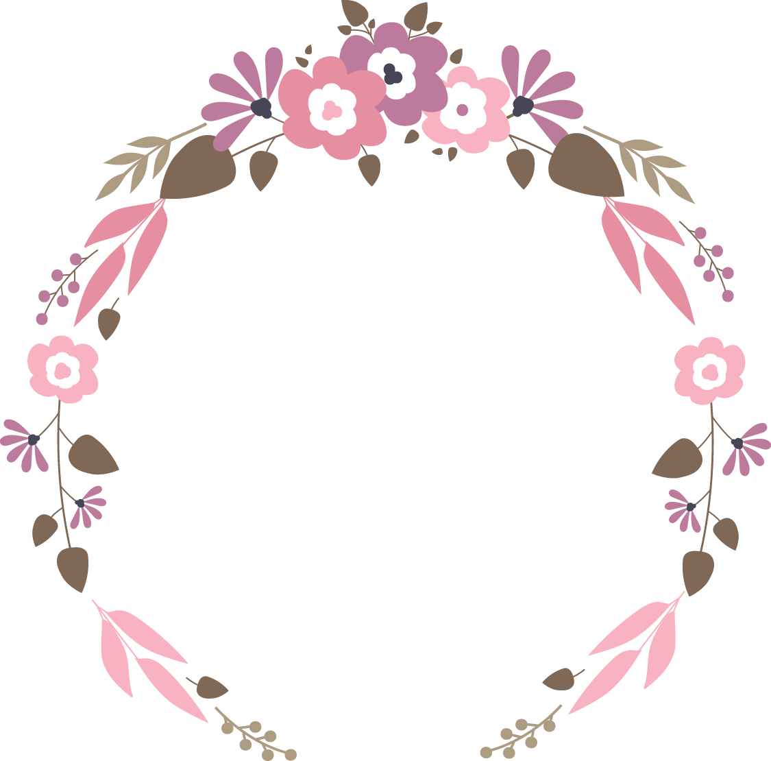 Floral Flat Vector Garland Wedding Download HD PNG Clipart