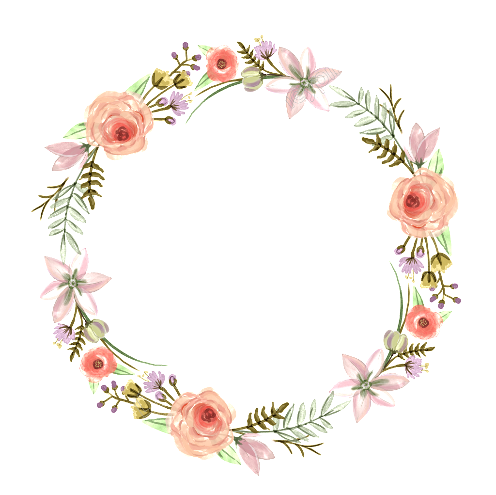 Flower Wreath Bridesmaid Design Invitation Floral Wedding Clipart