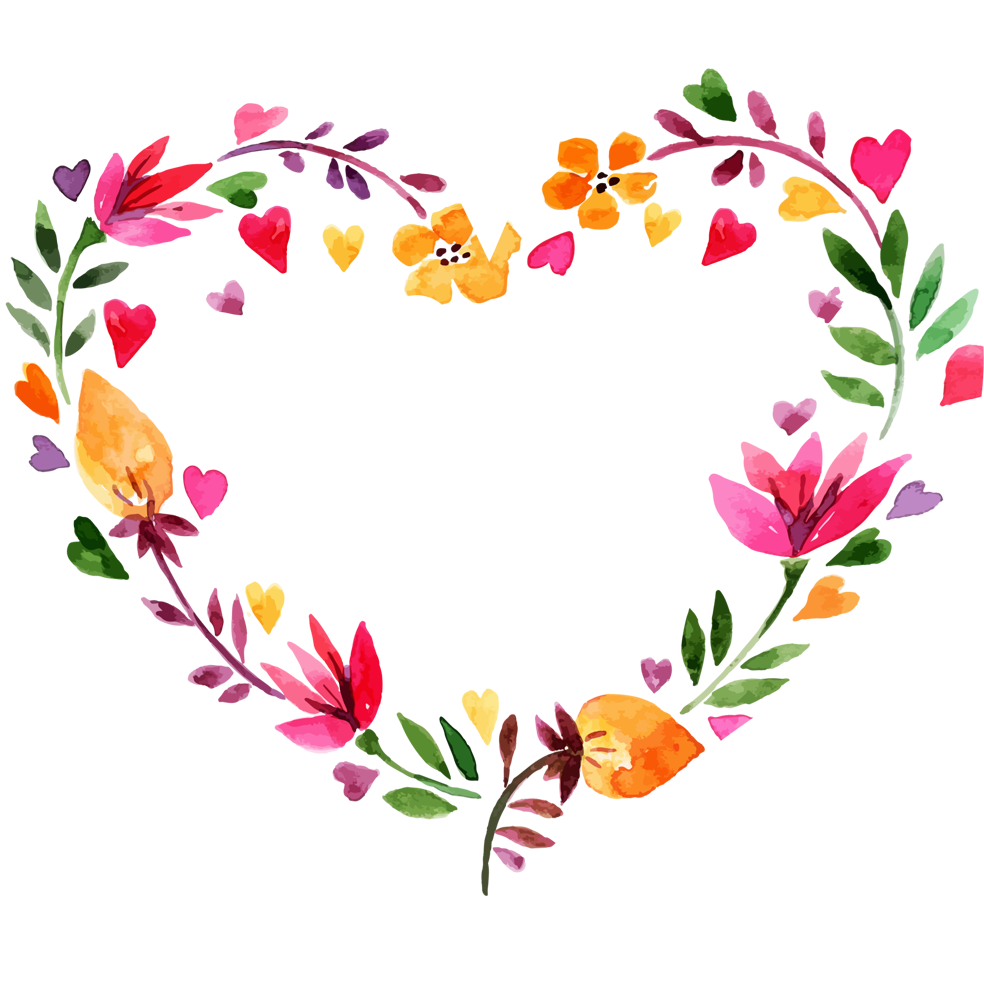 Download Wreath Heart-Shaped Valentine'S Wedding Illustration Royalty