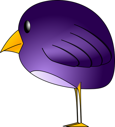 Little Round Purple Bird Standing Clipart
