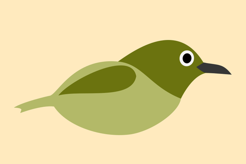 Graphics Of White-Eyes Bird Without Legs Clipart