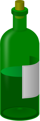 Green Bottle With Label Clipart
