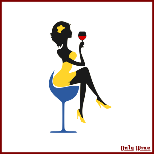 Girl With Wine Clipart