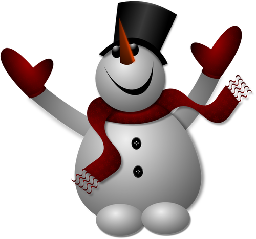 Of Cheering Snowman Clipart
