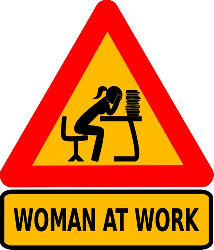 Woman At Intellectual Work Clipart