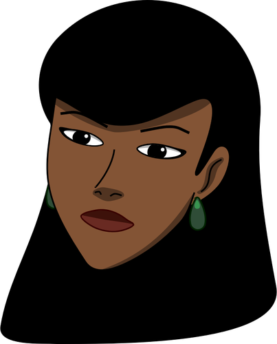 Of Black Woman'S Head Covered With Scarf Clipart