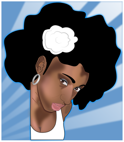 Of Black Woman With An Afro Hairstyle Clipart