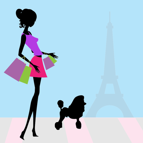 Woman Shopping In Paris Clipart