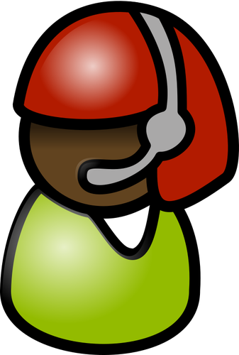 Of Indian Woman With Red Hair Telephone Operator Icon Clipart
