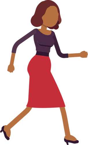 Walking Woman Illustration Clipart
