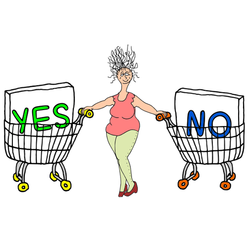 Woman With Shopping Carts Clipart