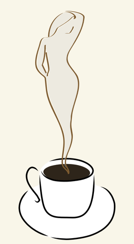 Of Woman In A Coffee Cup Clipart