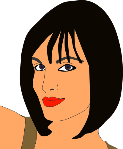 Wryly Smiling Woman Clipart