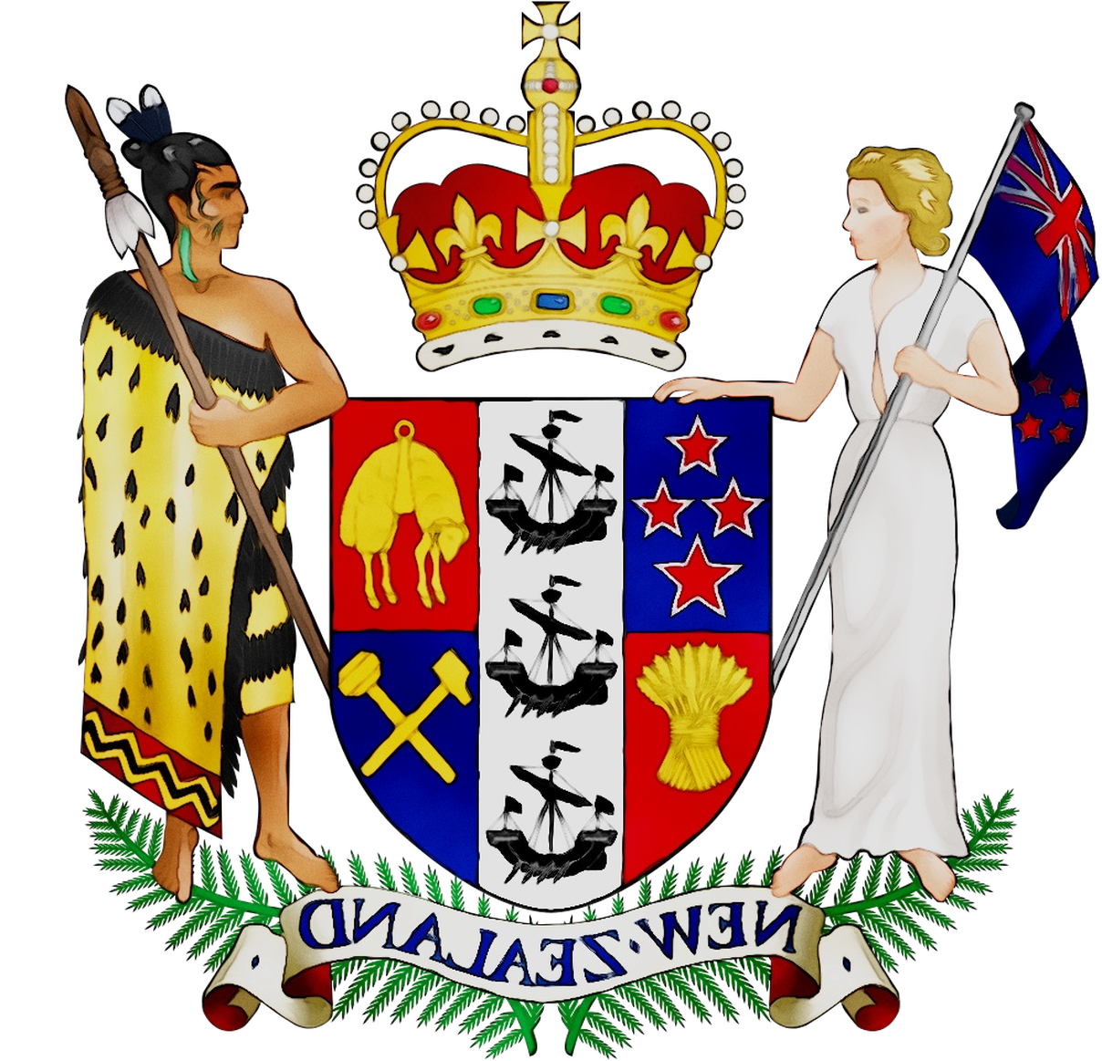 Zealand Zeeland Coat Arms Dominion Of Clipart