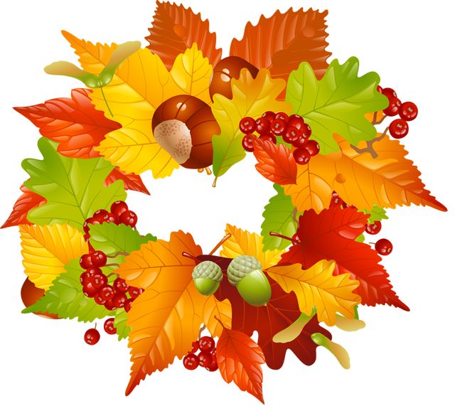 Colorful For The Fall Season Leaves Wreath Clipart