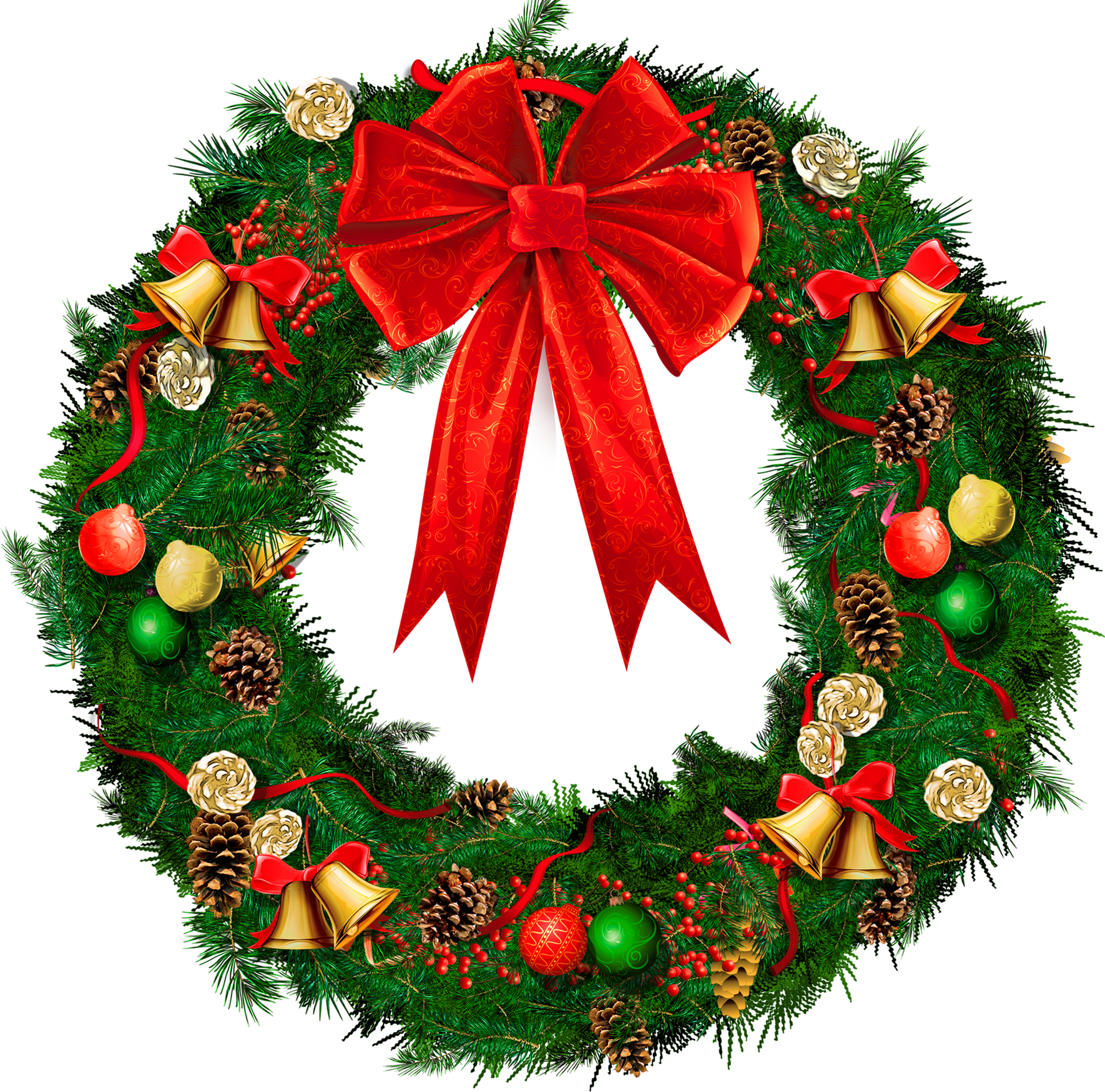 Picture Wreath Bow Transparent With Christmas Red Clipart