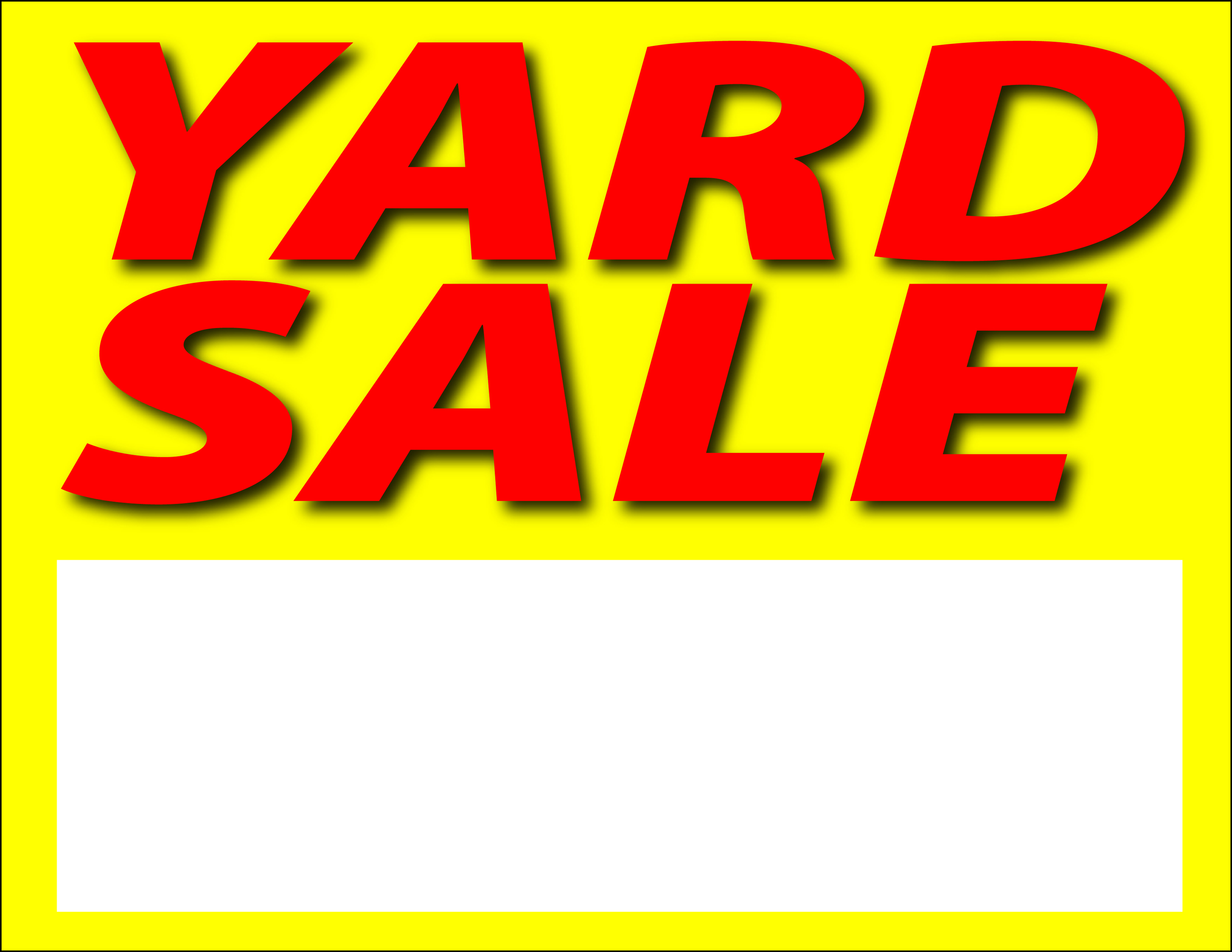 Images For Printable Yard Sale Sign To Clipart