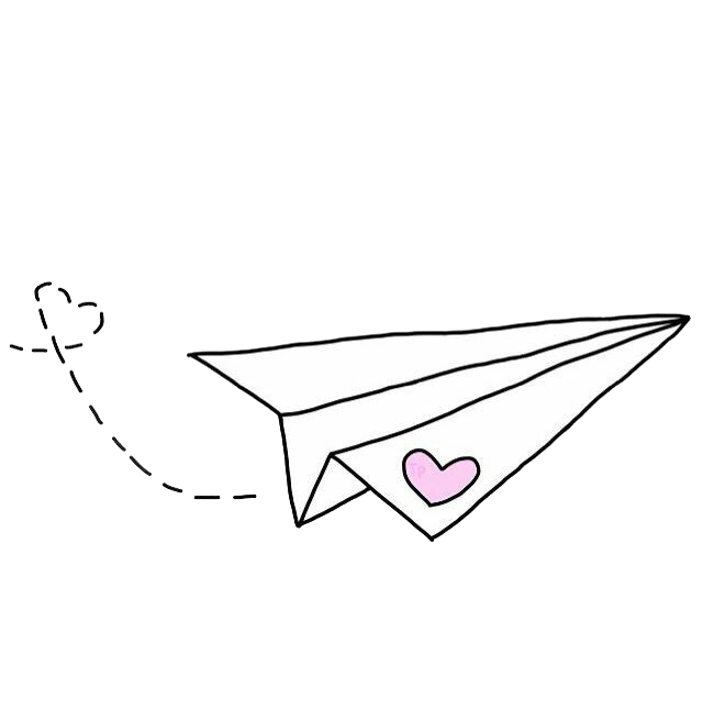 Heart We It Paper Airplane White Clipart