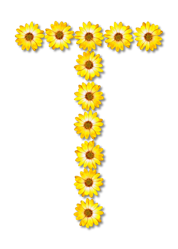 Flowery Letter T Clipart