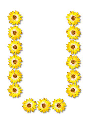 Flowery Letter U Clipart