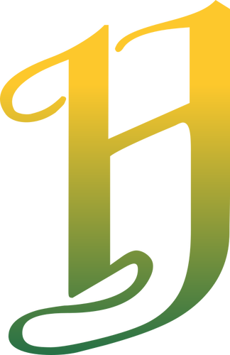 Green And Yellow Letter H Clipart