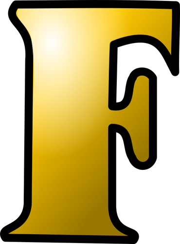 Of Large Yellow Letter F Clipart