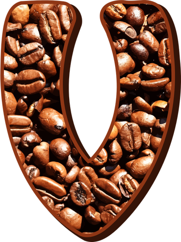 Letter V With Coffee Beans Clipart