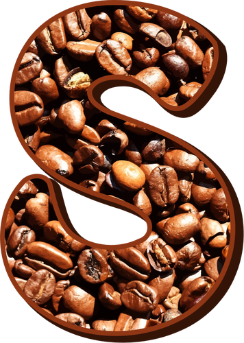 Letter S With Coffee Filling Clipart