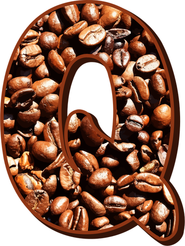 Letter Q With Coffee Beans Clipart