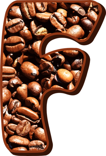 Coffee Beans Typography F Clipart