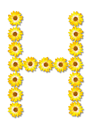 H Made With Flowers Clipart