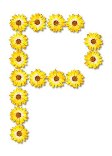 Flowery P Letter Clipart
