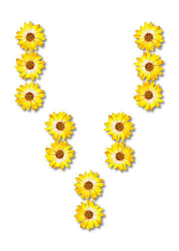 Floral Letter V Clipart