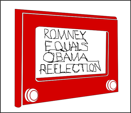 Drawing Of Old Tv Set With American Election Message Clipart