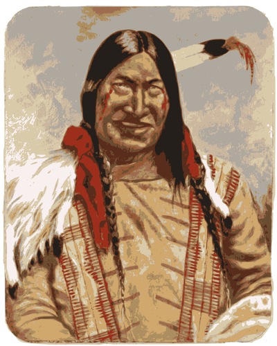 Native American Man Smiling Clipart