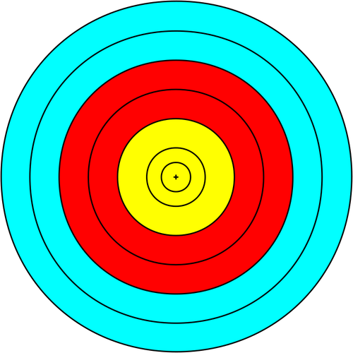 Of Blue, Red And Yellow Target Circle Clipart