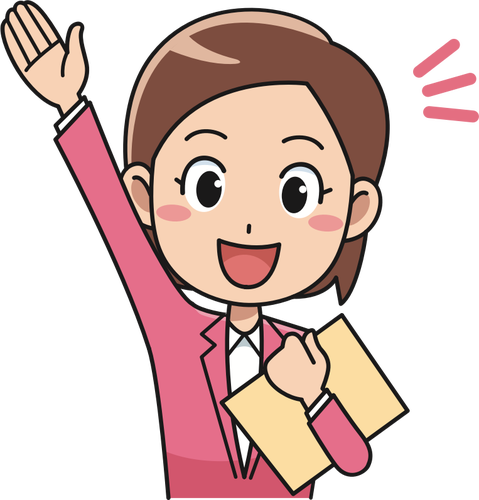 Enthused Female Office Worker Clipart