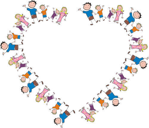 Heart Made Of Family Members Clipart