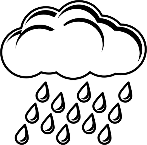 Clip Art Of Black And White Rainy Day Sign Clipart