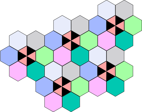 Clip Art Of Connected Hexagon Cells Clipart