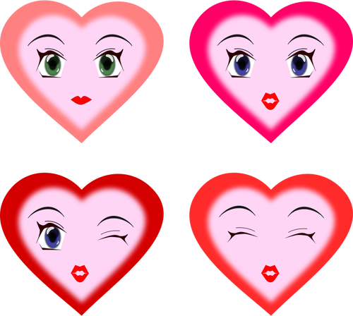Heart With Faces Clipart