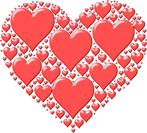 Of Red Heart Made Out Of Many Small Hearts Clipart