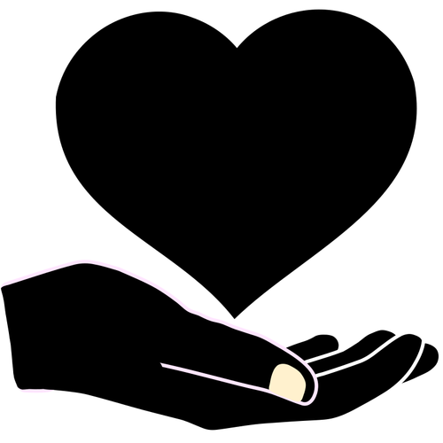 A Reaching Hand And A Heart As An Illustration Clipart