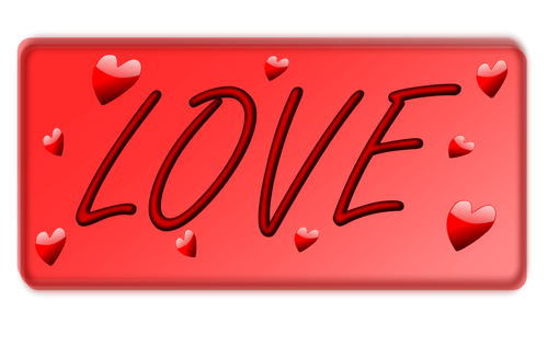 Love Signpost With Hearts Clipart