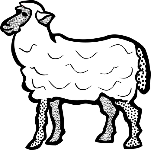 Of Line Art Of Simple Sheep Clipart